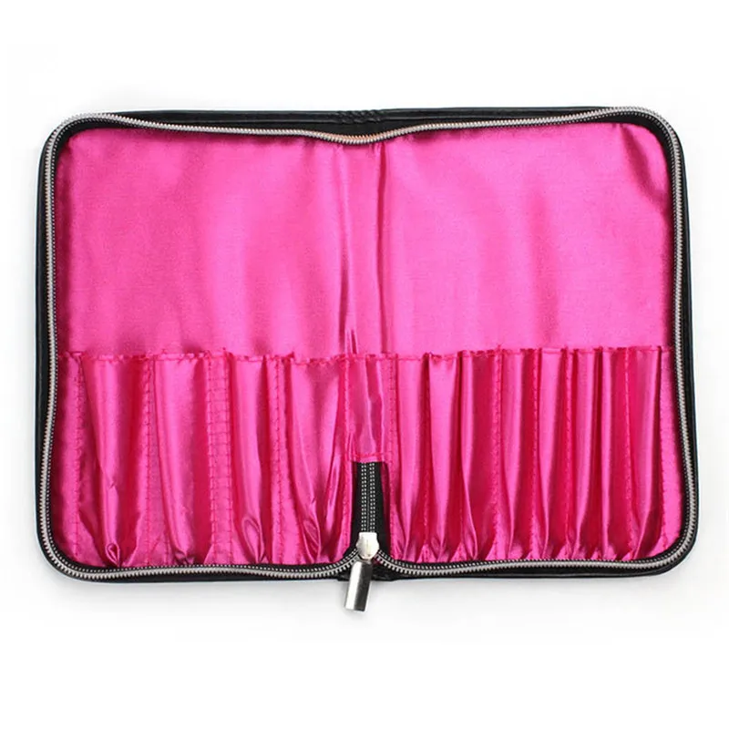 PU Сумка для кистей для макияжа 12 отверстий Держатель для кистей для макияжа сумка профессиональная ПВХ сумка для фартука портативная Косметическая Кисть для макияжа сумка черный розовый