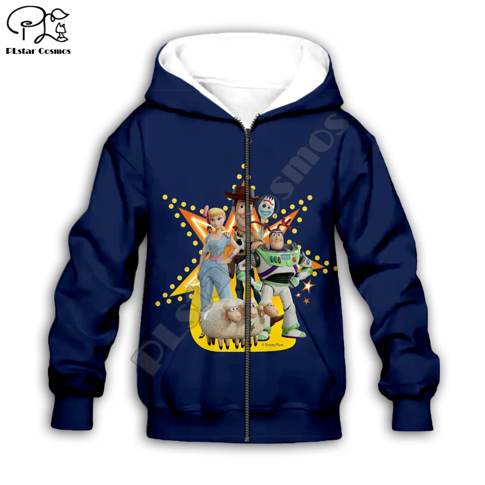 Kids kawaii Forky print Toy Story 4 3d hoodies set/t shirt/zipper boy girl sweatshirt shorts Cartoon woody Buzz Lightyear pants