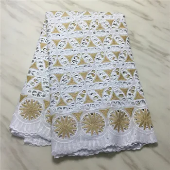 

Latest African Swiss Voile Lace Cotton Lace Fabric 2020 High Quality Lace Pure White Nigerian Wedding Dress Lace Fabric
