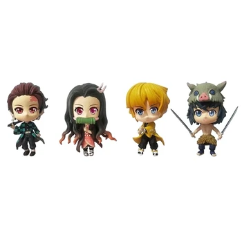 

4Pcs/Set Demon Slayer Tanjiro Beans My Wife Shinichi Ichinosuke, Q Version PVC Figure Model Collection Doll Toys