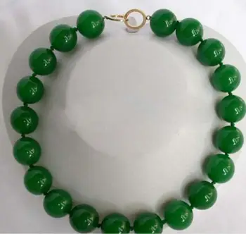 

Free Shipping stunning big 20mm round green crude beads necklace 18 INCH