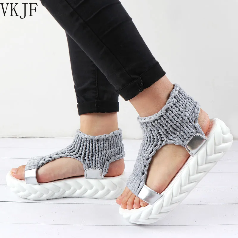 Designer Women Platform Sandals Summer Gladiator Sandals Shoes Thick Heels Ladies White Sandalias Casual women sandals