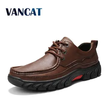 

New High Quality Business Men's shoes 100% Genuine Leather Casual Shoes Fashion Work Shoes Cow Leather Loafers Plus Size 38-48