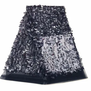 

Madison NavyBlue Lace Fabric Sequins Lace Fabric High Quality Frend Nigerian Tulle Net Lace Fabric For African Wedding Dress