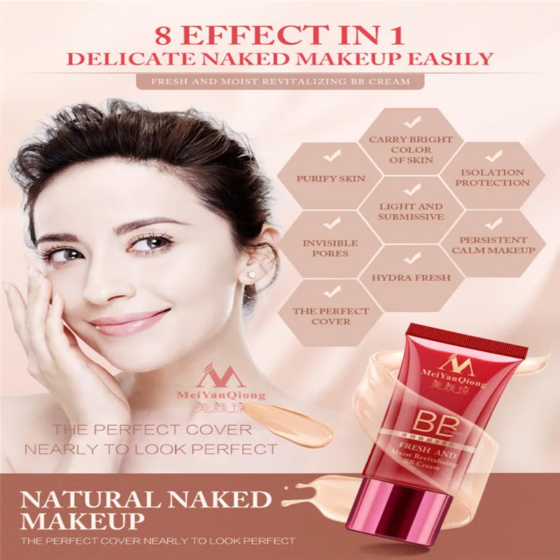 

2019 Hot and New BB Cream Concealer Fresh and Moist Revitalizing BB Cream Makeup Face Care Whitening Compact Foundation TSLM1