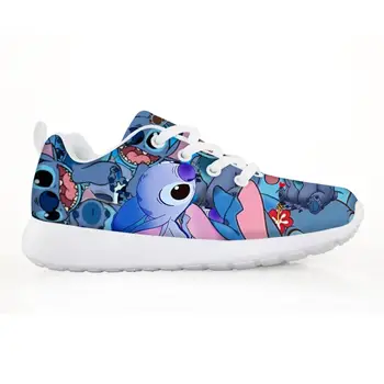 

Custom Cartoon Pattern Print Shoes Children's Anime Lilo Stitch Comfortable Sneakers Autumn Light Lace-up Flats Kids Boys Girls