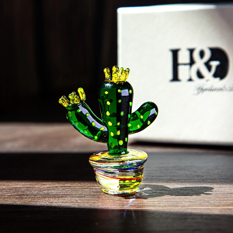 Mini Glass Cactus Ornament Set - Car Decoration - 3 Styles Available -  ApolloBox