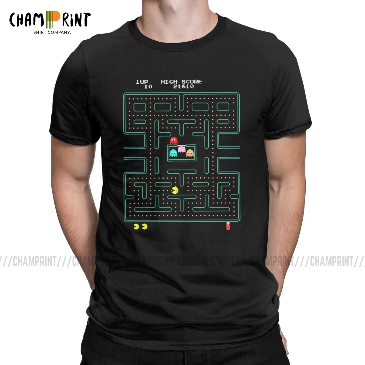 Pac-man футболки мужские хлопок новинка футболки Pacman Pakkuman Ретро 80s аркадные футболки игры короткий рукав одежда 6XL