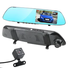 LEEPEE conducción grabadora de Video de Invertir imagen IPS pantalla visión nocturna coche DVR Dash Cámara Dual canal espejo retrovisor grabadora