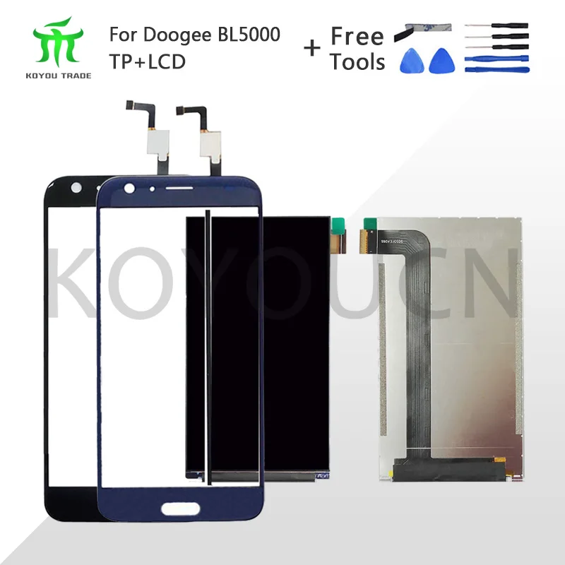 

Top Quality For Doogee BL5000 LCD Display +Touch Screen Digitizer Assembly Replacement Black/Blue For BL5000 lcd+free tools