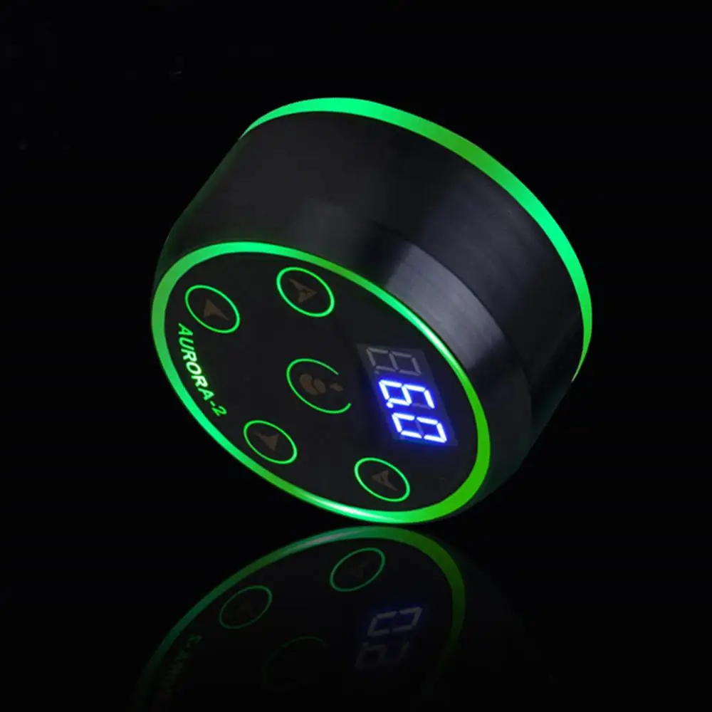 Mini LCD Tattoo Power Supply with Power Adaptor Used for Pedals 1/4 Monophonic Jack Input Mode of Rotary Tattoo Machines