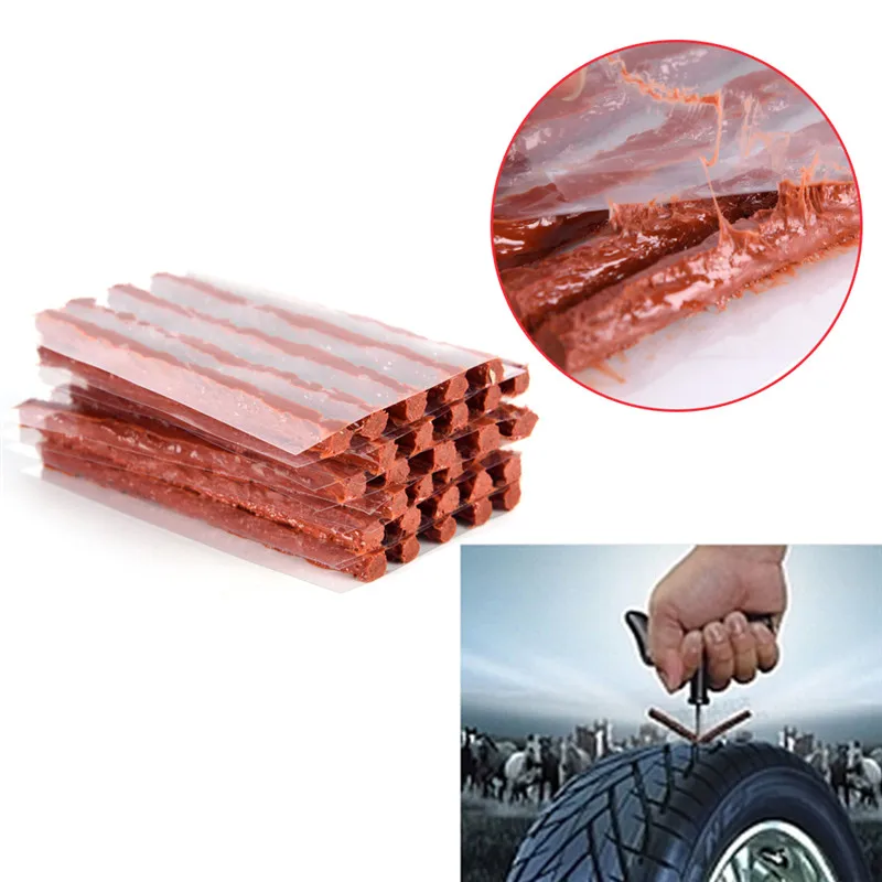 

10pcs/lot Repair Rubber Strips Car Tyre Tubeless Seal Strip Plug Tire Puncture Repair Recovery Kit Natural Rubber 40