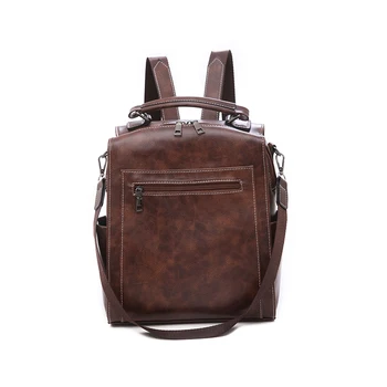 

Backpack Women PU Leather Shoulder Bag Multi-Function Bagpack Female casual large-capacity backpack bag рюкзак женский