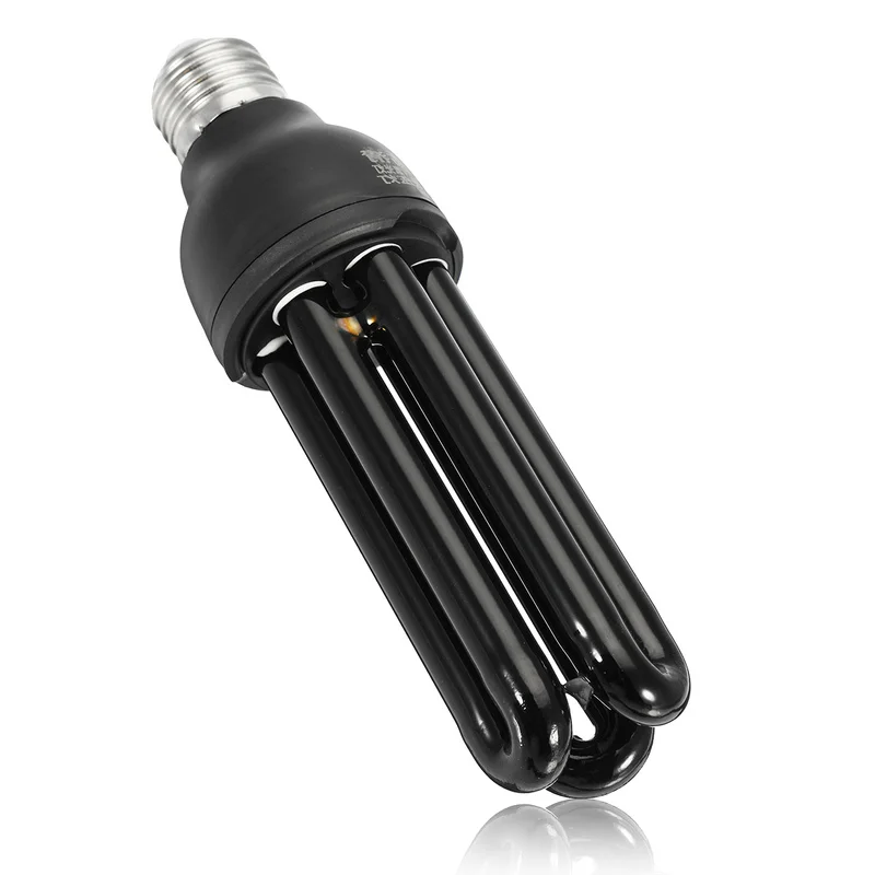 40W UV Light Bulb UV Ultraviolet Fluorescent AC 110V/220V Light Bulb Spiral Enegy Saving Black Violet Lamps Lighting Black