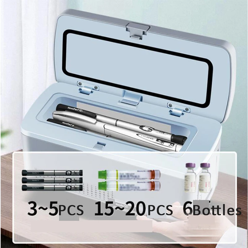 Rechargeable Insulin Refrigerated Box Car Mini Refrigerator Carrying Case Thermostat Growth Hormone Drug 2-8 Degree Fridge