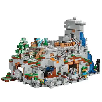 

2000pcs The Mountain Cave Building Blocks With Steve Action Figures Compatible 21137 Bricks Building Blocks Sets Toys