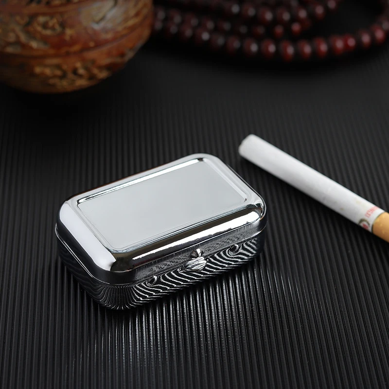 MUXAN Portable Ashtray Travel Ashtray 10 * 4.5 cm Stainless Steel