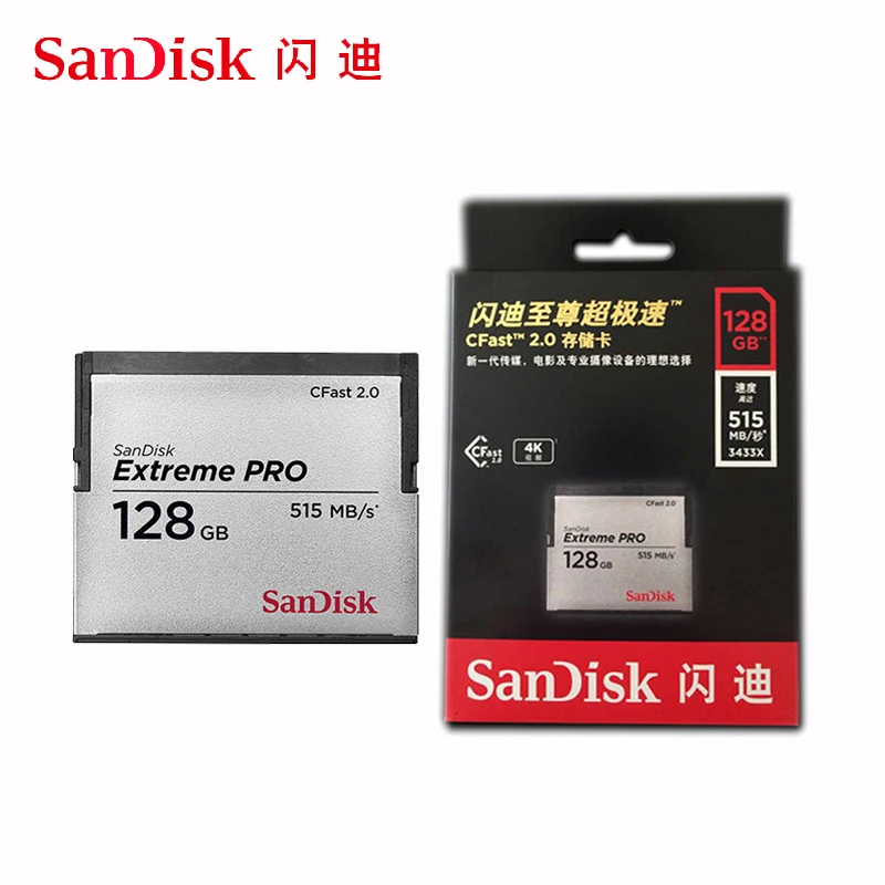 SanDisk Extreme Pro CFast2.0 cf карта 128 Гб 64 515MBS памяти ГБ флеш Carte Memoire CF для камеры|Карты