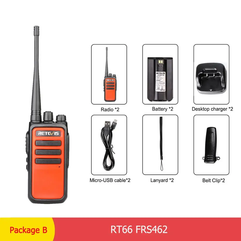 2 шт. Retevis RT666/RT66 рация PMR радио UHF PMR 446 VOX зарядка через usb двухстороннее радио приемопередатчик Comunicador рация - Цвет: Package B