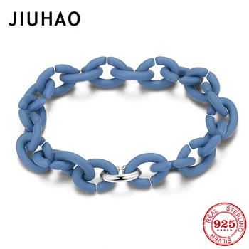

Authentic Silver Charms Bead Bracelet Bangle For Women Ocean Blue Hard Rubber Men Bracelets 2020 DIY Fashion Jewelry