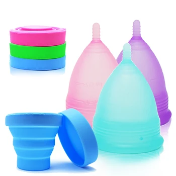 

Menstrual Cup With Sterilizer Cup 100% Silicone Sterilizer Collector Lady Cup Holder Foldable Sterilizing Storage Container