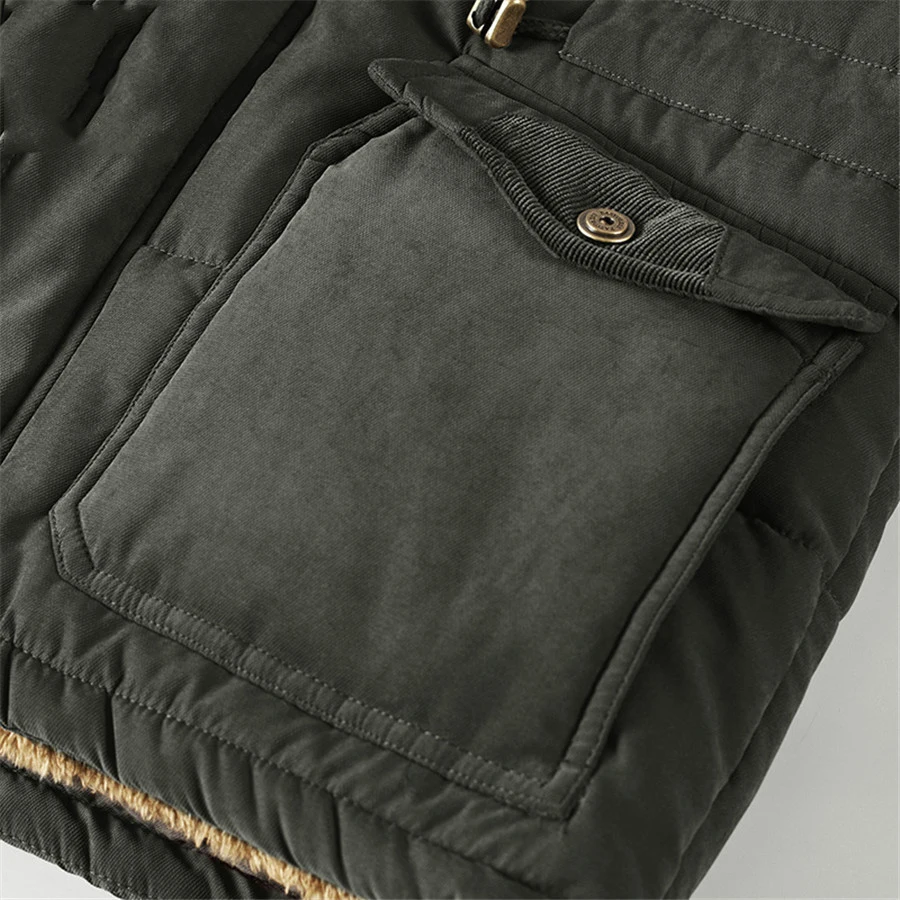 Мужская зимняя куртка 6XL 7XL 8XL толстая теплая парка флисовая Меховая с капюшоном в