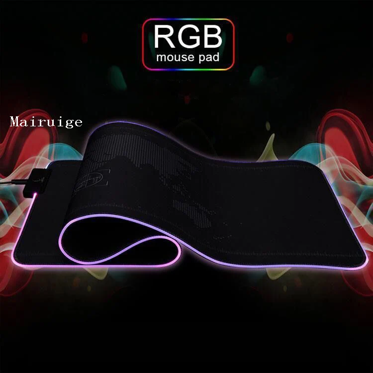 Mairuige Large RGB Mouse Pad Lock-edge Anime Magic Playing Card Computer Desk Mat Speed Rubber Non-