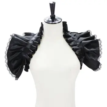 

Gothic Style Floral Lace Rim Fake Collar Pleated Ruffles Necklace Choker Shawl 449F