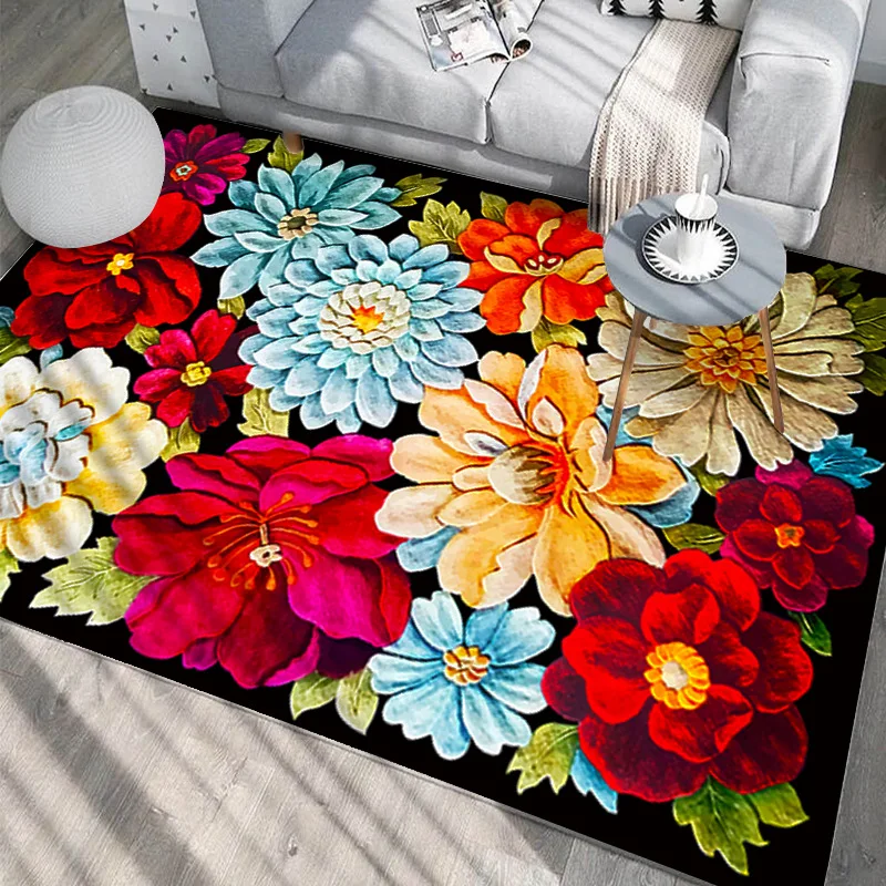 European Style High Quality Art Flower Art Carpet For Living Room Bedroom Anti-Slip Floor Mat Fashion Kitchen Carpet Area Rugs European Style High Quality Art Flower Art Carpet For Living Room Bedroom Anti-Slip Floor Mat Fashion Kitchen Carpet Area Rugs