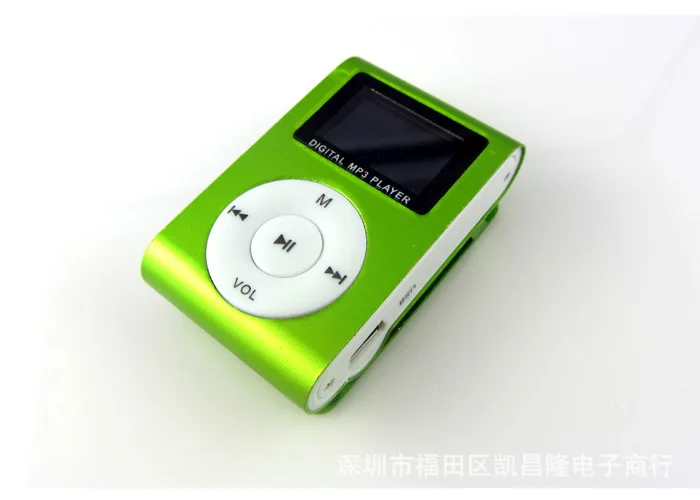 green Мини MP3-плеер с зажимом, Мини ЖК-экран, поддержка 16 ГБ, Micro SD, TF карта, портативный спортивный MP3-плеер для бега - Цвет: green