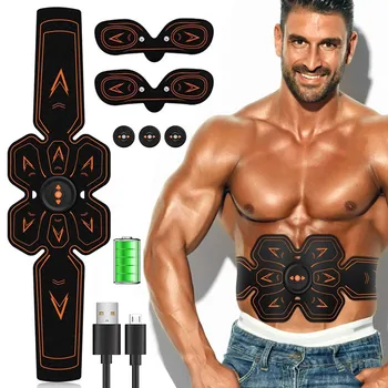 

ABS/EMS Wireless Abdominal Muscle Stimulator Electric Smart Fitness Training Massage Sticker Weight Loss Body Slimming Belt