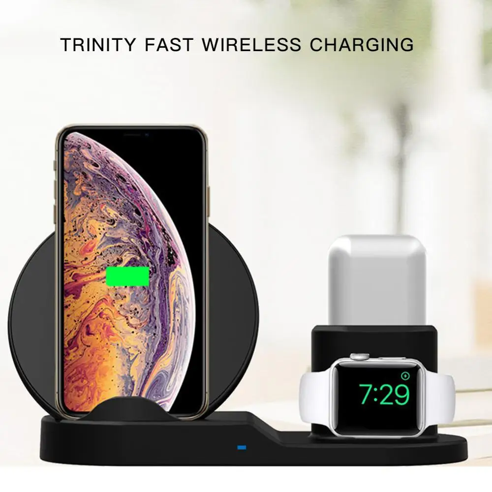 

3 in 1 Fast Wireless Charger Dock Station Fast Charging For Smart Phone Fast Charger Wireless Dock Holder Station