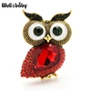 Wuli&baby Crystal Big Eyes Owl Brooches For Women Classice Blue Red Owl Bird Party Casual Brooch Pins New Year Gifts ► Photo 3/4