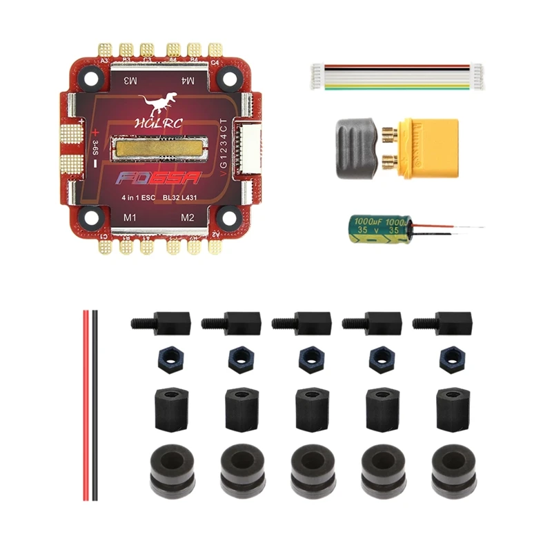 

HGLTECH 30.5X30.5mm Forward 65A 3-6S L431 BL32 4In1 DShot1200 ESC for RC Drone FPV