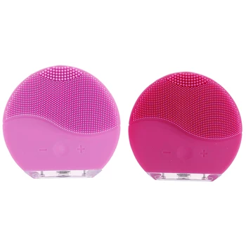 

USB Rechargeable Electric Silicone Facial Cleansing Brush Sonic Vibration Massage Smart Ultrasonic Deep Cleaning Beauty Tool