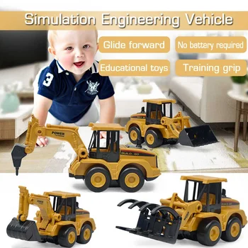 

4Pcs Alloy Simulation Engineering Vehicle Diecast Car Model Toy Vehicle Car Toys for Kids Gift