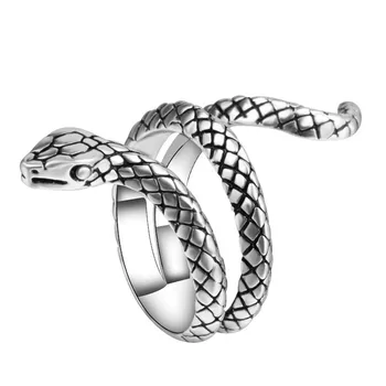 

LETAPI 2020 New Retro Punk Exaggerated Spirit Snake Ring Fashion Personality Stereoscopic Opening Adjustable Ring Jewelry