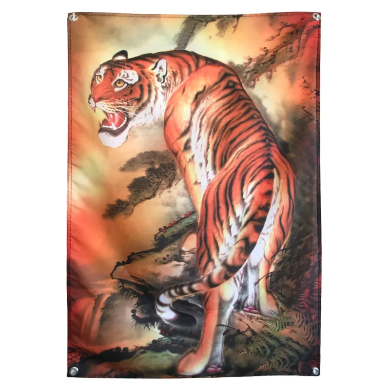 Retro Ukiyo-e Prajna Tattoo Poster Skull Banner Flag Tapestry Wall Hanging Canvas Painting Stickers Barber Shop Home Decor | Дом и сад