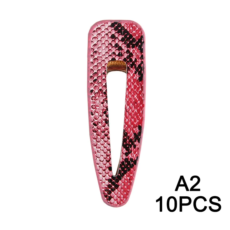 A2 10PCS 10 шт./лот, модные корейские заколки из змеиной кожи, заколки для волос для женщин, аксессуары для волос, Шпилька для девочек - Цвет: A2 10PCS