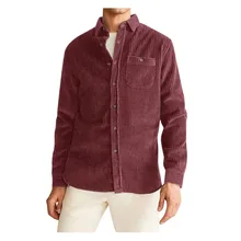 Мужское осеннее пальто, повседневные однотонные Топы с длинным рукавом, Вельветовая блузка, рубашка, рубашки, мужская одежда Гавайского размера плюс, camisa social masculina