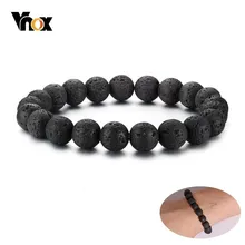 Vnox, винтажные браслеты из натурального камня с бусинами для женщин и мужчин, растягивающийся браслет унисекс, ювелирные изделия