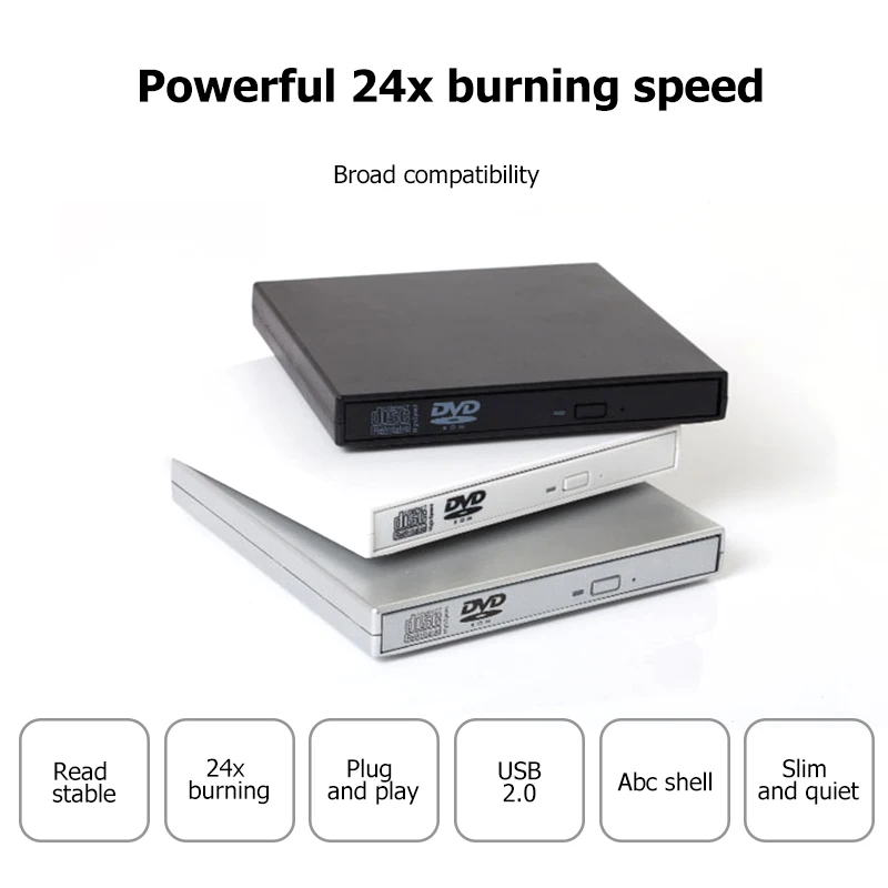 Внешний DVD привод оптический USB 2 0 высокоскоростной Проигрыватель CD ROM устройство