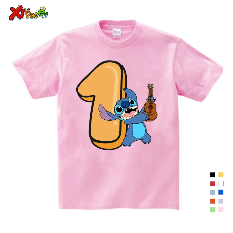 

Girls Happy Birthday Number 1-9 Short Cotton Print T Shirt Baby Summer Cute Clothes Kids Funny Gift T-shirt Boy Tshirts Kids