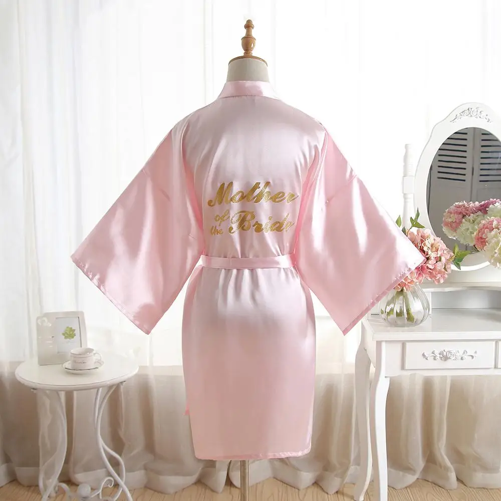 Свободное мягкое свадебное платье подружки невесты мини-Пижама с v-образным вырезом короткий халат кимоно платье с поясом повседневные пижамы-Неглиже - Цвет: B Bride Mother