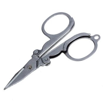 

3.1" Long Silver Tone Metal Mini Folding Paper Craft Scissors