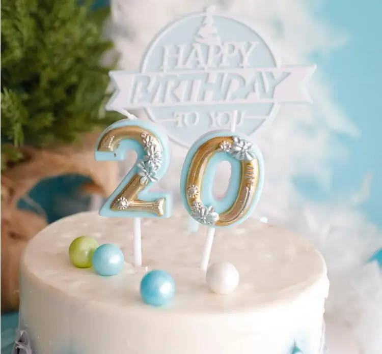 Цветок 0-9 цифровые цифры свечи на день рождения декоративные украшения на вечеринку торт Топпер для детей подарок для ребенка