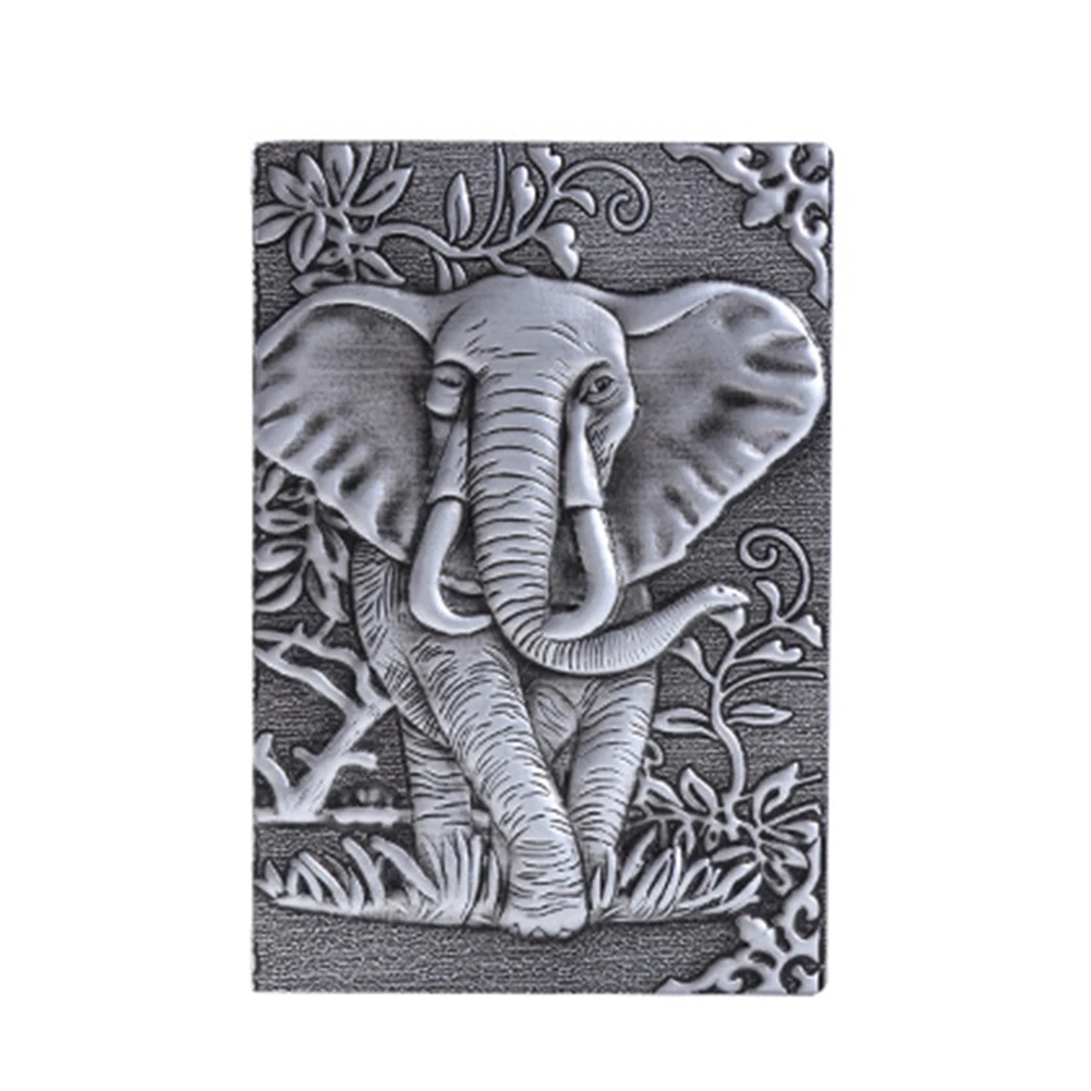 Карман на подкладке из искусственной кожи слон дневник день рождения блокнот для письма чехол с тиснением 3D подарок блокнот винтажная книга для записей