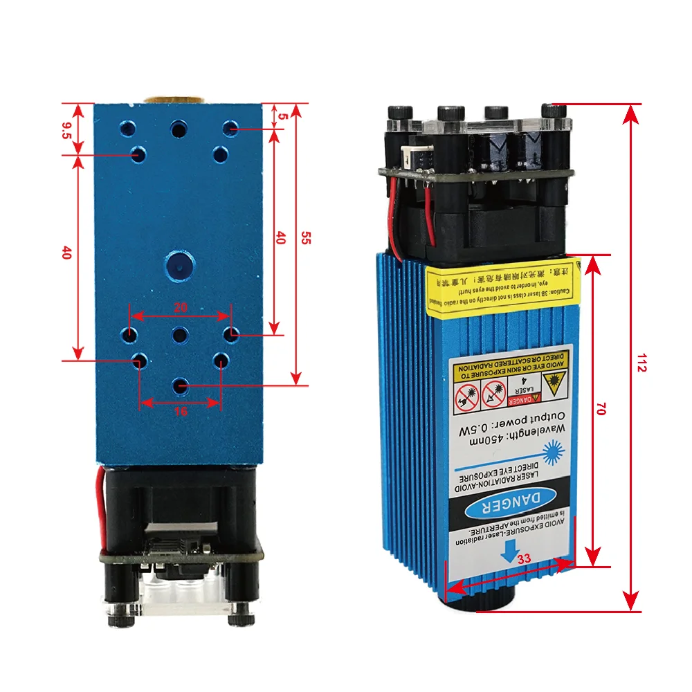 2.5W/3.5W.5.5W 450nm 33mm Focusing Blue Laser Module Laser Engraving And Cutting TTL/PWM Control Laser Tube Diode+Glasses butcher block woodworking bench