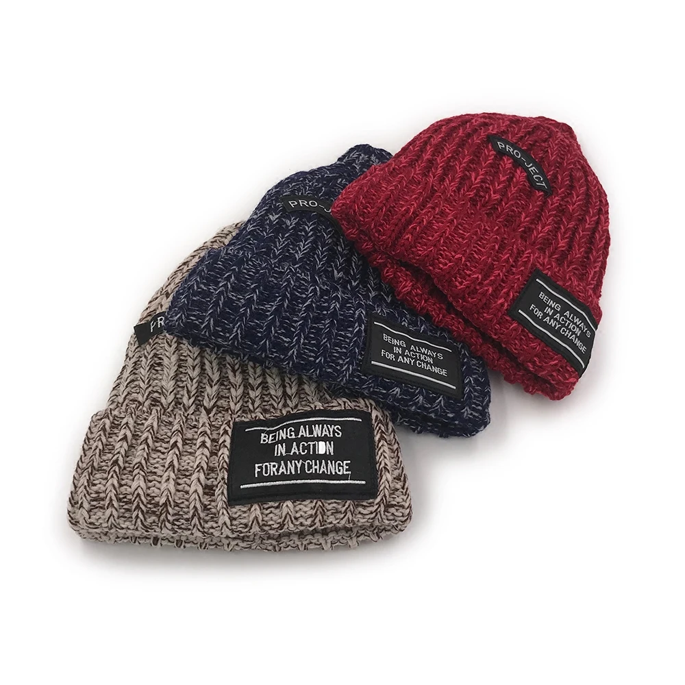 2018 Skullies &amp Beanies Knit Hat Female Casual Cap Winter Beanie Headgear Warm hat winter hats for women men AD020 |