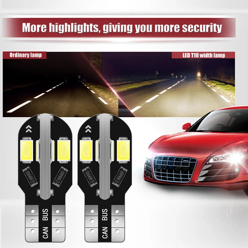 2 шт. автомобисветодиодный светодиодные лампы T10 5730 8SMD 12 В | Автомобили и мотоциклы